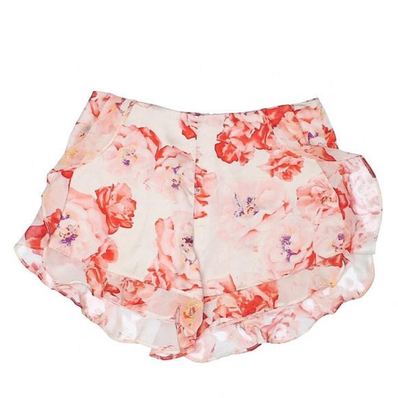 BCBG Pants - BCBGeneration High Waist Floral Ruffle Shorts 4